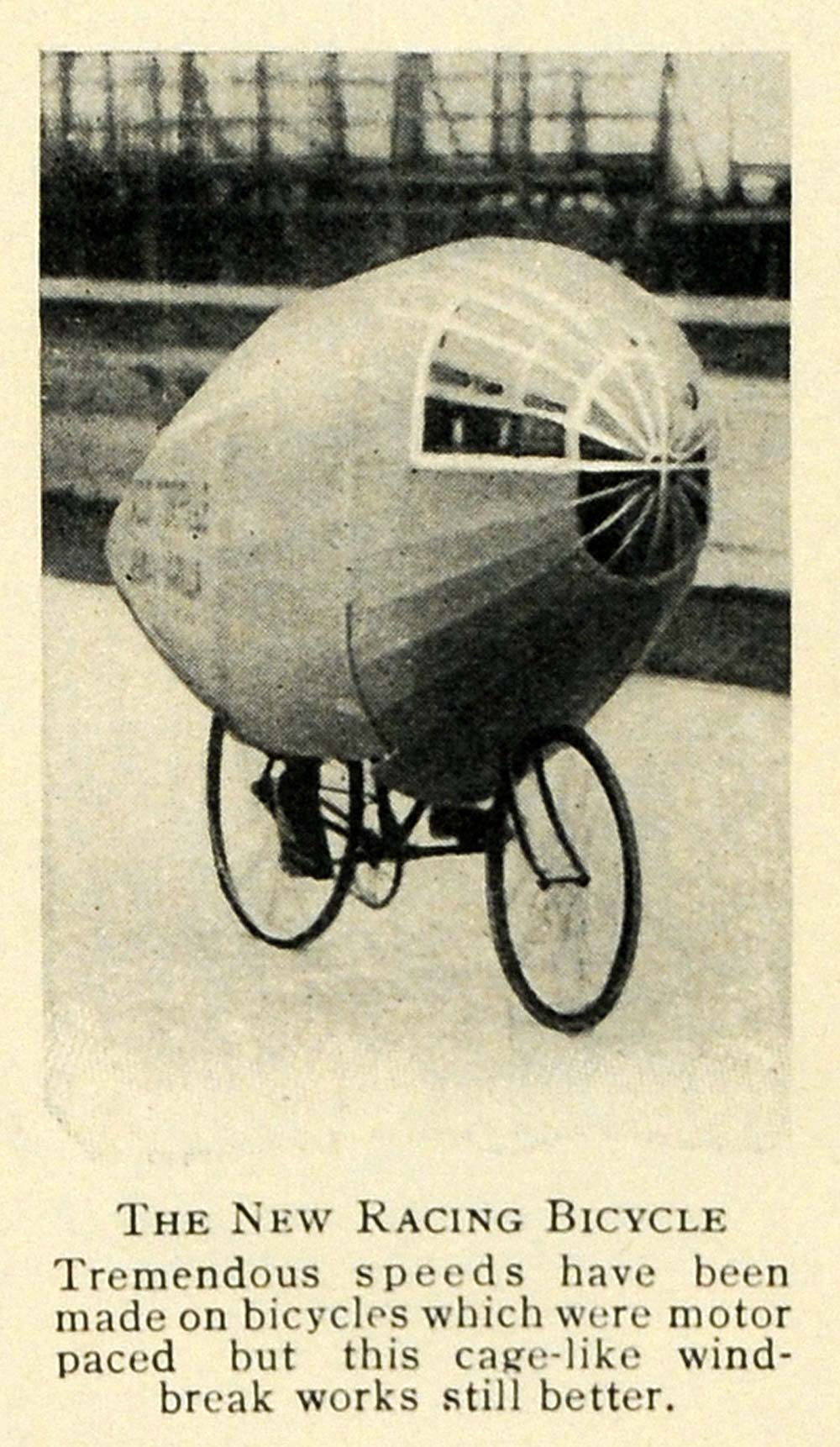 1914 Print Racing Bicycle Bike Cage Biking Speed Racer Hobby Athlete TW4