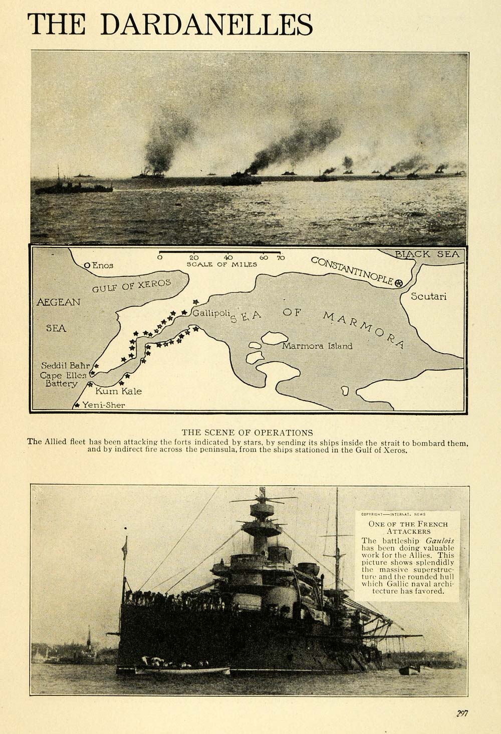 1915 Print Dardanelles Military Navy Army World War I - ORIGINAL HISTORIC TW4
