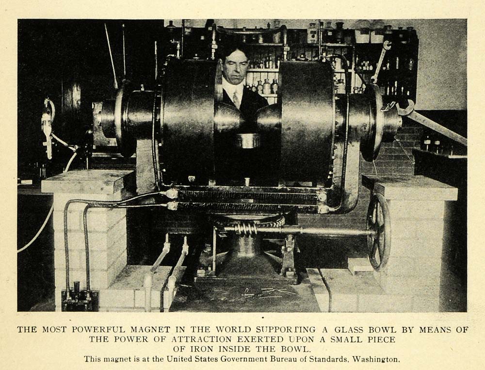 1911 Print World's Most Powerful Magnet United States - ORIGINAL HISTORIC TW4