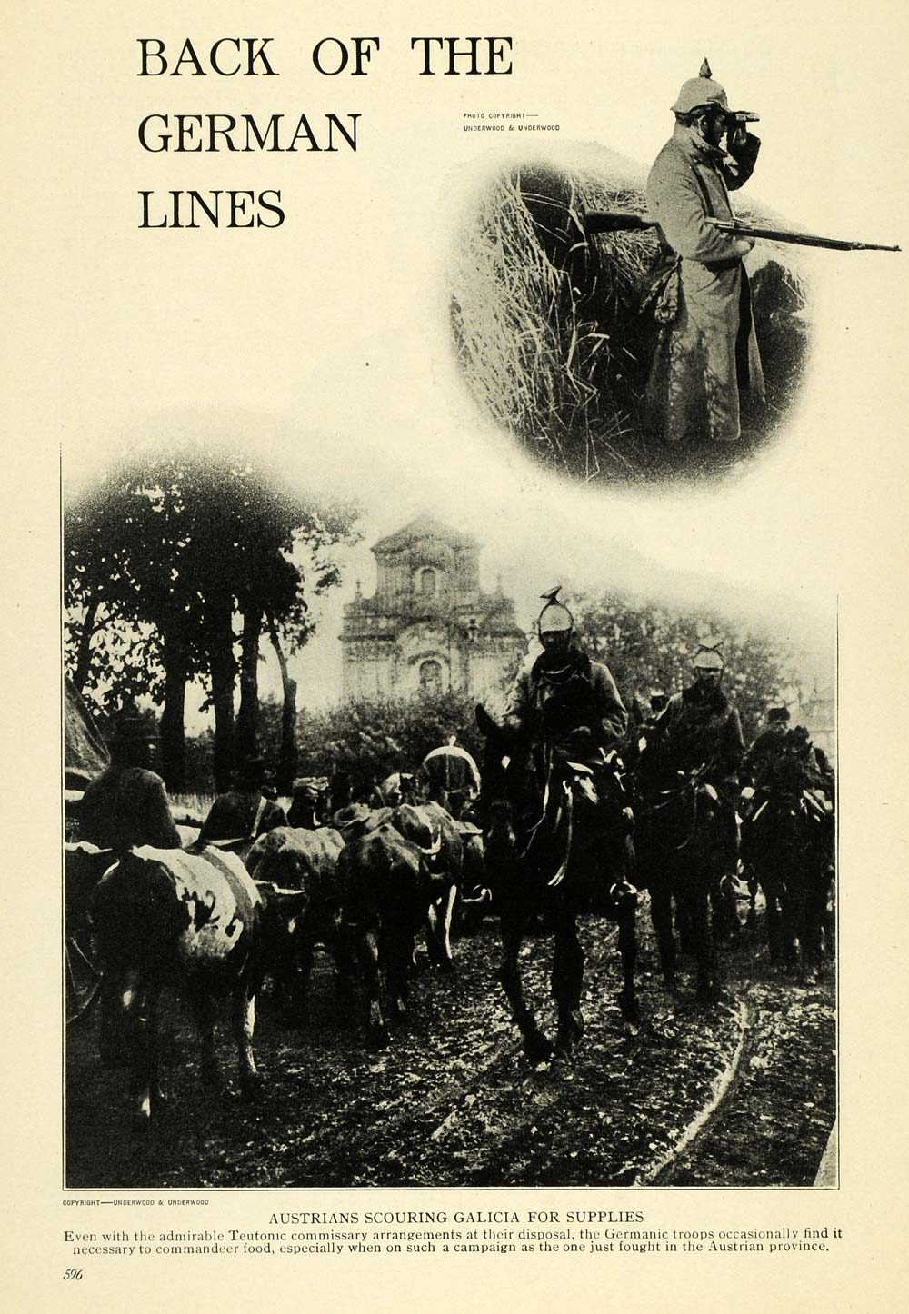 1915 Print WWI Teutonic German Troops Military Austrian Battle Rifle Gun TW4