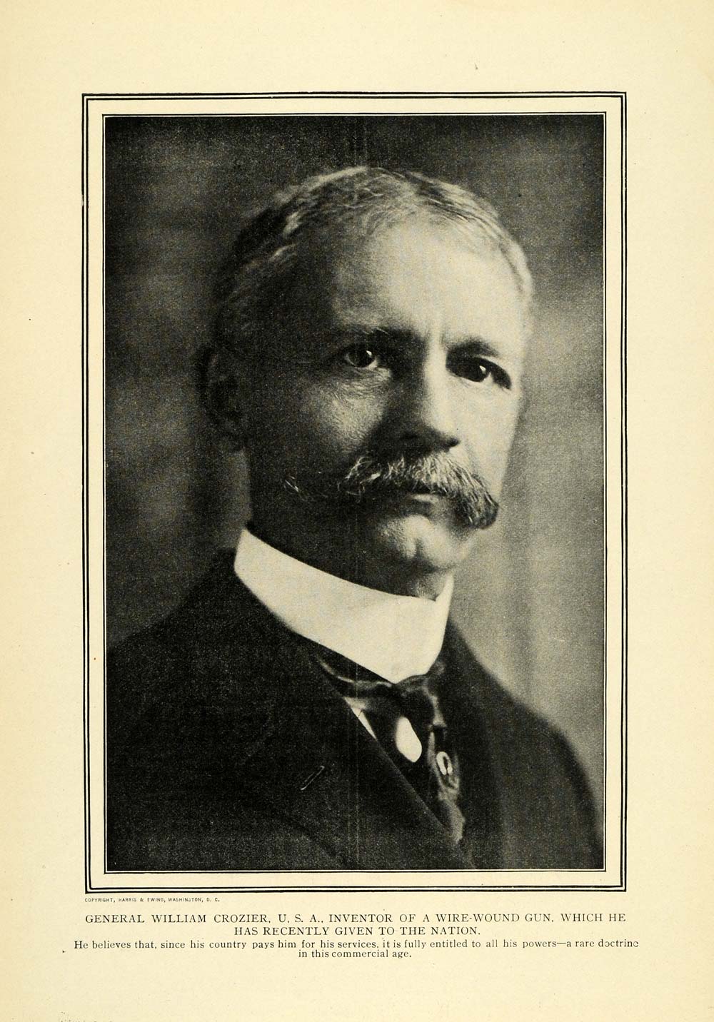 1911 Print General William Crozier Portrait Wire Wound Gun American Inventor TW4