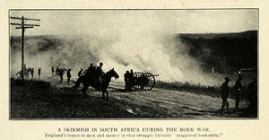 1911 Print South Africa Boer War England Cannon Military Battlefield Calvary TW4