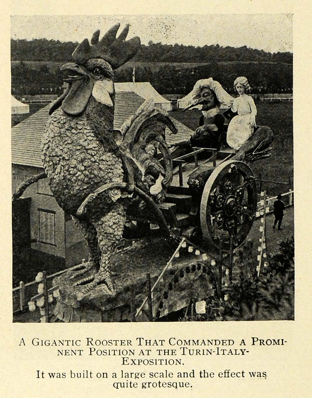 1911 Print Turin Italy Exposition Giant Rooster Farmers Farm Cart TW4