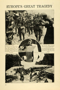 1914 Print WWI German Red Cross Belgian Algerian Military Weaponry Siege TW4