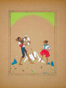 1934 Pochoir Print Logi Southby Art Prince Folk Costume Fantasy Illustration