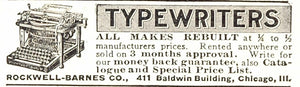 1908 Print Ad Used Oliver Typewriters Rockwell Barnes - ORIGINAL ADVERTISING