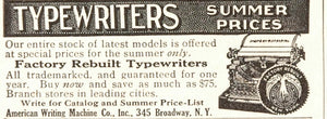 1916 Original Ad Typewriter American Writing Machine - ORIGINAL ADVERTISING
