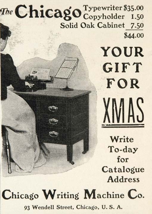 1901 Original Ad The Chicago Typewriter Desk Copyholder - ORIGINAL ADVERTISING