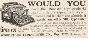 1916 Original Ad Office Desk Woodstock Typewriter Company Chicago Illinois  Keys