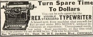 1916 Original Ad Rex Visible Typewriter Company Chicago - ORIGINAL ADVERTISING