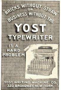 1902 Orig. Ad Yost Writing Machine Company Typewriter - ORIGINAL ADVERTISING