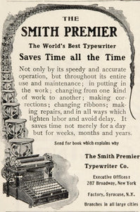 1904 Original Print Ad Smith Premier Typewriter Company - ORIGINAL ADVERTISING