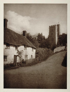 1926 English Cottage Blackawton Devon England Hoppe - ORIGINAL PHOTOGRAVURE UK1