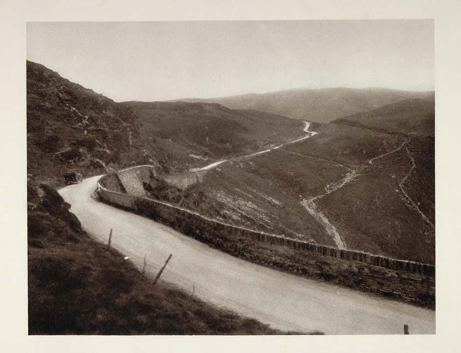 1926 Bwlch-Y-Goerd Mountain Pass Road to Bala Wales - ORIGINAL PHOTOGRAVURE UK1