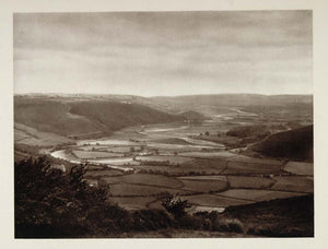 1926 Wye Valley Wales Landscape Farmland Photogravure - ORIGINAL UK1