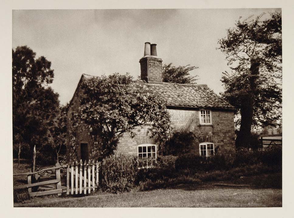 1926 English Cottage House Southery Norfolk England - ORIGINAL PHOTOGRAVURE UK1