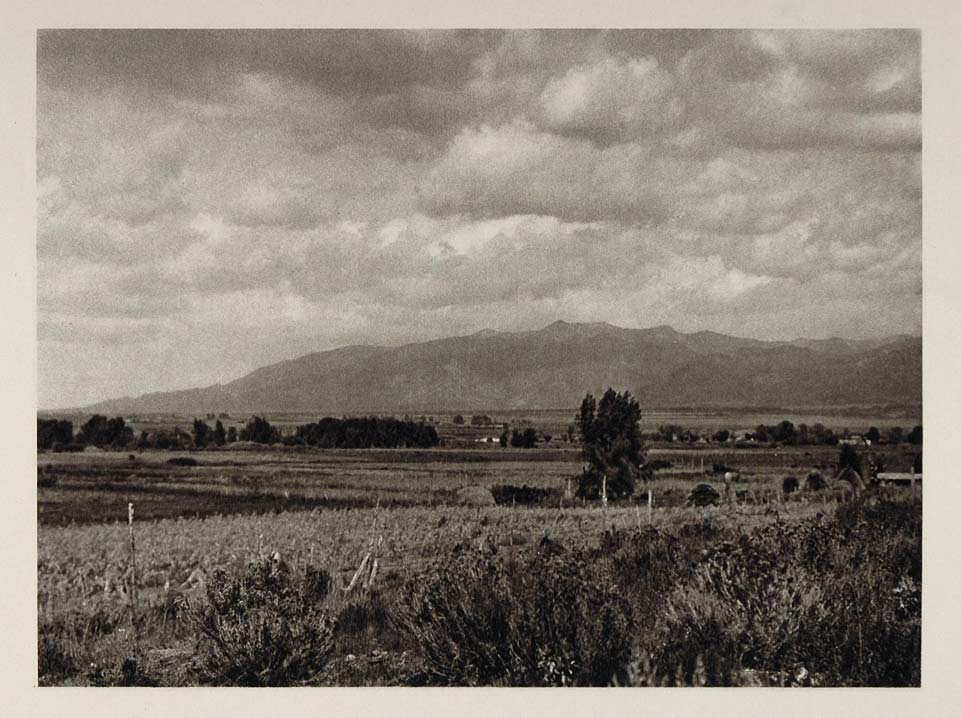1927 Taos Valley New Mexico Landscape Photogravure - ORIGINAL PHOTOGRAVURE US1