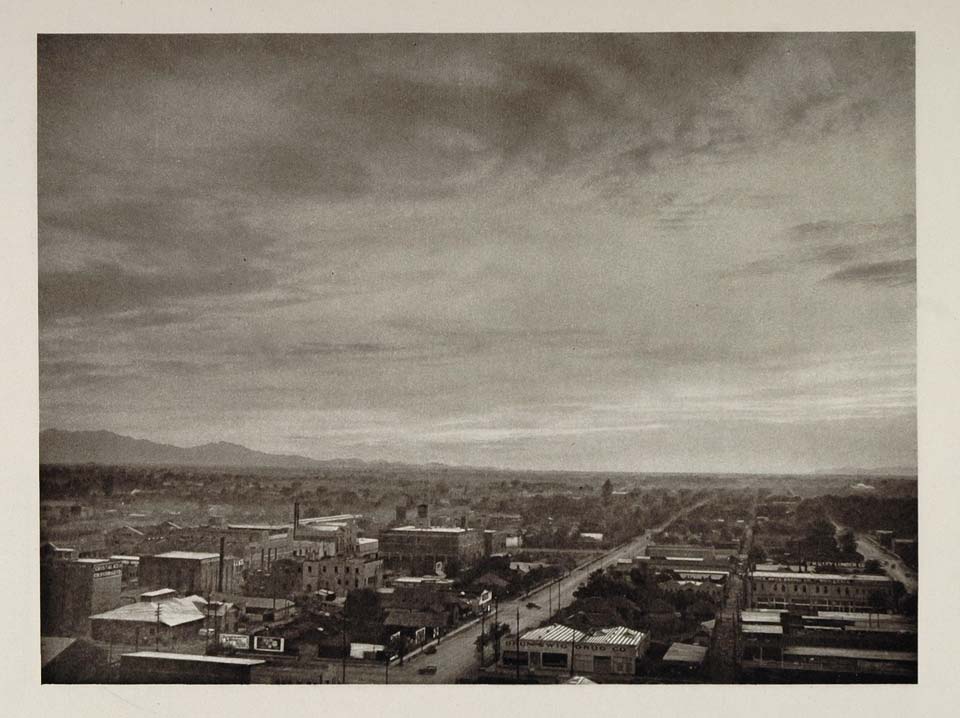 1927 Phoenix Arizona Panorama City View Photogravure - ORIGINAL PHOTOGRAVURE US1