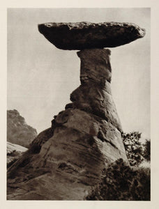 1927 Balancing Rock Formation Rainbow Trail Arizona - ORIGINAL PHOTOGRAVURE US1