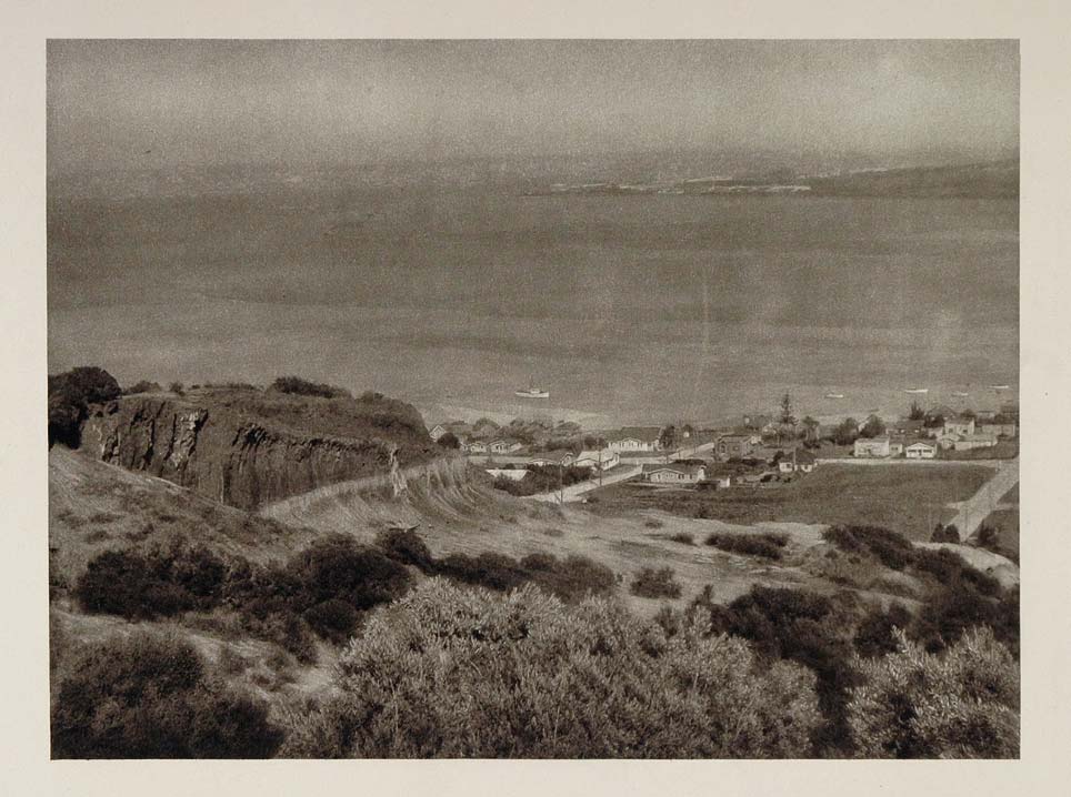 1927 San Diego Bay Houses California Photogravure Hoppe - ORIGINAL US1