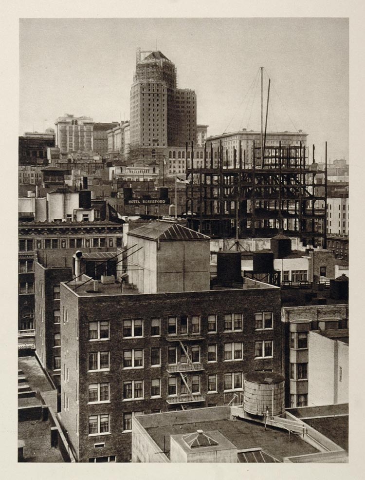1927 Buildings Nob Hill San Francisco CA Architecture - ORIGINAL US1