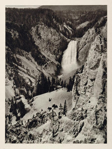 1927 Lower Falls Yellowstone National Park Waterfalls - ORIGINAL US1