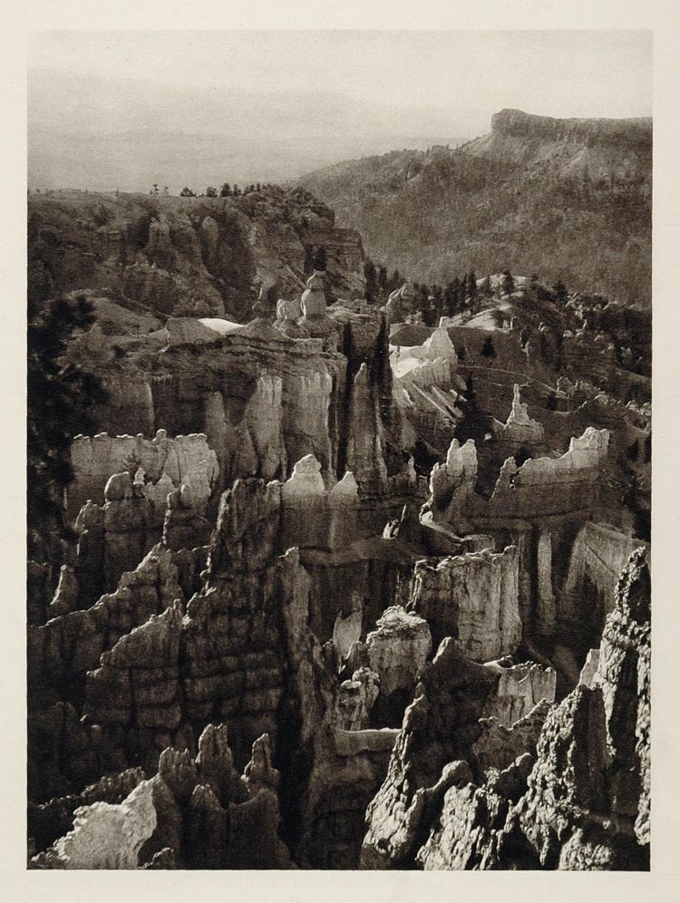 1927 Hoodoos Bryce Canyon National Park Utah E.O. Hoppe - ORIGINAL US1
