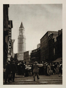 1927 Custom House Tower Street Boston Massachusetts - ORIGINAL PHOTOGRAVURE US1