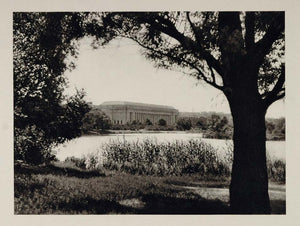 1927 Back Bay Fens Lagoon Museum of Fine Arts Boston - ORIGINAL PHOTOGRAVURE US1