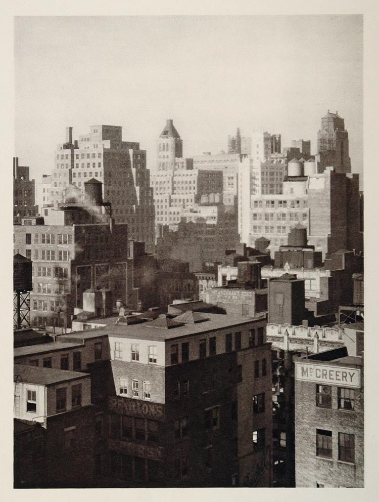 1927 Panorama Manhatten New York City Skyscrapers Hoppe - ORIGINAL US2 - Period Paper
