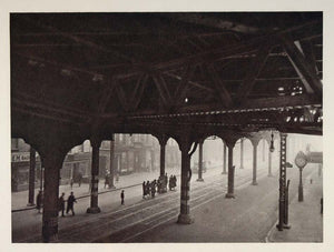 1927 Fourth Avenue "L" Elevated Train Manhattan NYC - ORIGINAL PHOTOGRAVURE US2