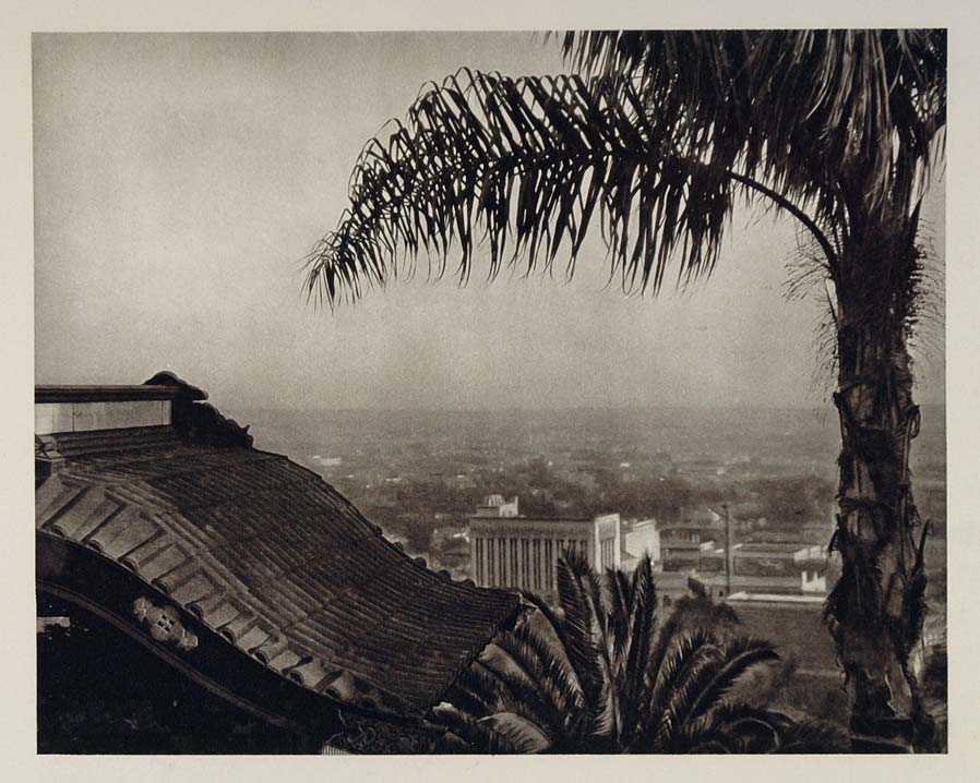 1927 View Hollywood California Japanese Gardens Hoppe - ORIGINAL US2