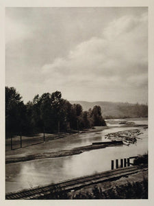 1927 Logs River Washington State Photogravure Hoppe - ORIGINAL PHOTOGRAVURE US2