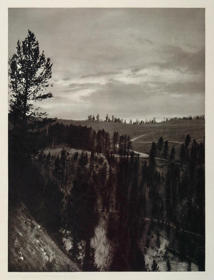 1927 Sunset Solfatara Plateau Yellowstone Wyoming Hoppe - ORIGINAL US2