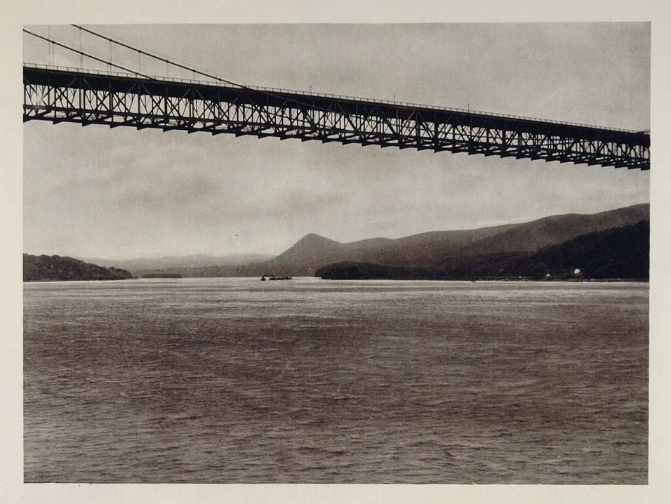 1927 Bridge Hudson River Sugarloaf Manitou New York - ORIGINAL PHOTOGRAVURE US2