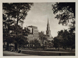 1927 Park Street Church Boston Common Massachusetts - ORIGINAL PHOTOGRAVURE US2