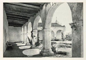 1900 Cloister Mission San Juan Capistrano Photogravure - ORIGINAL US3