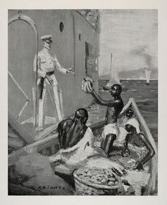 1920 Print U. S. Navy Naval Officer Bananas M. D. James ORIGINAL HISTORIC USN3