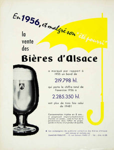 1957 Ad Bieres D'Alsace Damour Publicite French Advertising Agency Alcohol VEN1