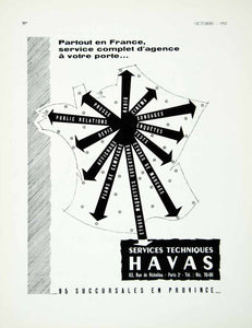 1957 Ad Havas French Agency Publicity Marketing Advertising Fifties France VEN1
