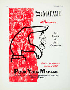 1957 Ad Pour Vous Madame French Female Vie Metiers Professional Women VEN1