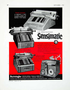 1958 Ad Sensimatic Typewriter Typing Machine French Burroughs Tape VEN1