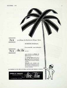 1957 Ad Afric-Film Palm Tree French Commercial Advertising Northern Africa VEN1