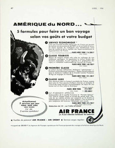 1958 Ad Air France Bison North American Plane Travel Airline Airways VEN1