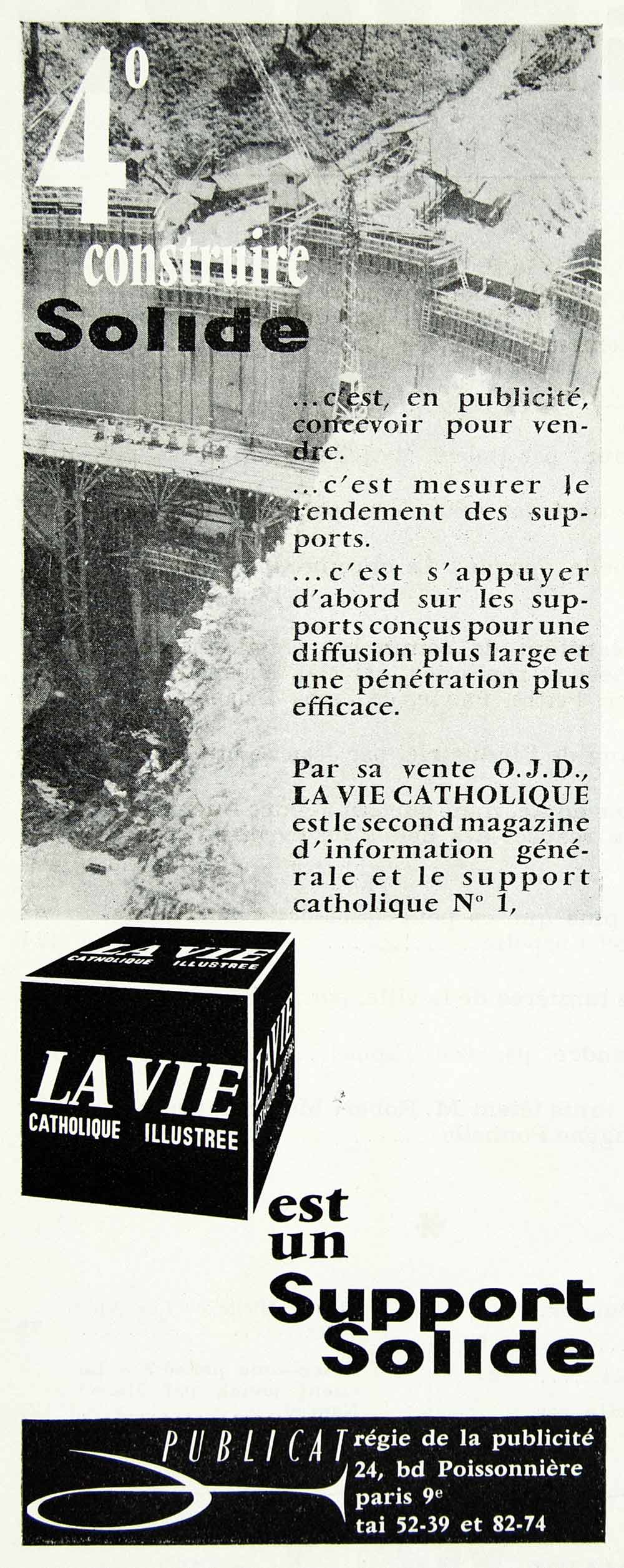 1957 Ad La Vie Catholique Illustree Publicat OJD Dam Religious French VEN1