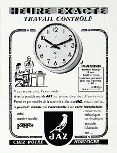 1958 Ad Jaz Accurate Clock Formica Lamic French Timeclock Secretary Boss VEN1