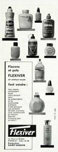 1958 Ad Flexiver Pots Bottle French Supple Plastic 12 Rue Boetie Skol VEN1