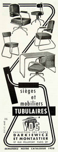 1958 Ad VOG Chairs Desks Tubulaires Darkiewicz Montastier Office Funiture VEN1