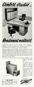 1958 Ad Sunsen Filing Cabinet Desk Cupboard Office Furniture Metal Chair VEN1