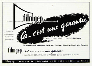 1957 Ad Filmgep 209 Rue L'Universite French Boussac Commercial Film Movie VEN1